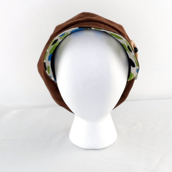 Large Streetwear Brown Button Button Brim Casual Summer Hat - Picture 5 of 7